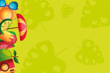 yaz simgesi sol taraf vektör tasarımında ayarlandı