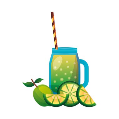 Meyve suyu vektör tasarımı olan limonlar