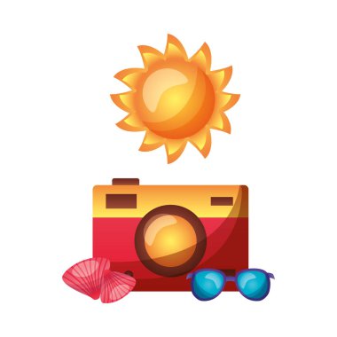 kamera güneşi ve gözlük vektör tasarımı