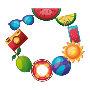 yaz simgesi çember vektör tasarımı