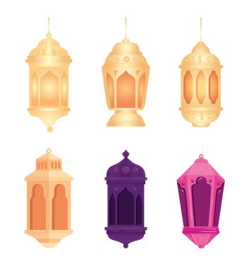 koleksiyon, Kurban Bayramı Mübarek, renk fenerleri dekorasyonu