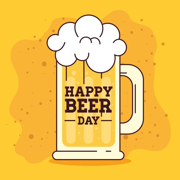 Dia internacional da cerveja, agosto, cerveja caneca —  Vetores de Stock