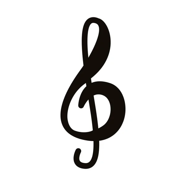 Nota musical silueta icono de estilo — Archivo Imágenes Vectoriales
