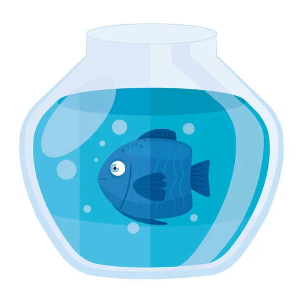 Acuario de peces con agua, acuario de mascotas marinas — Vector de stock