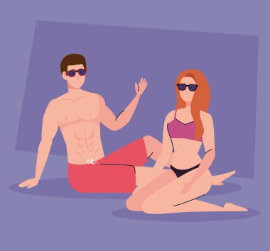 Mayolu çift, yaz tatili sezonu