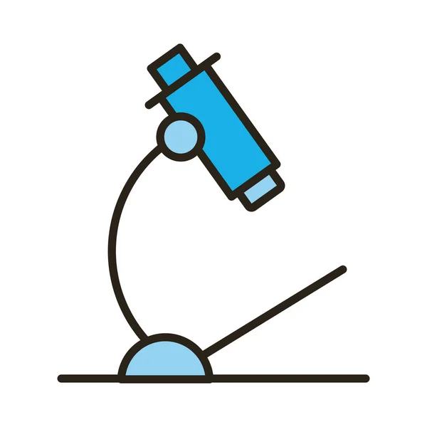 Mikroskop laboratuar aracı satırı ve biçim simgesi — Stok Vektör