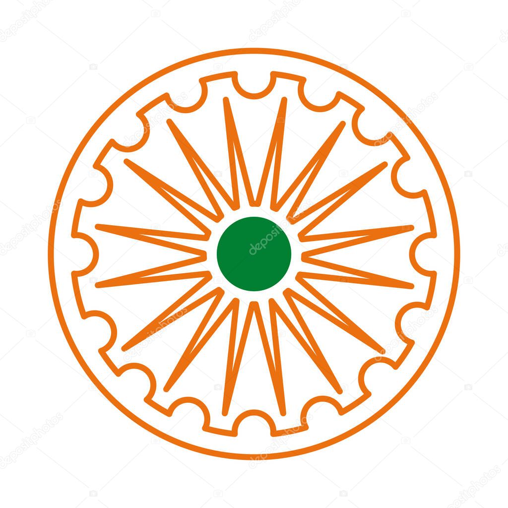 ashoka shakra indian independence day line style icon