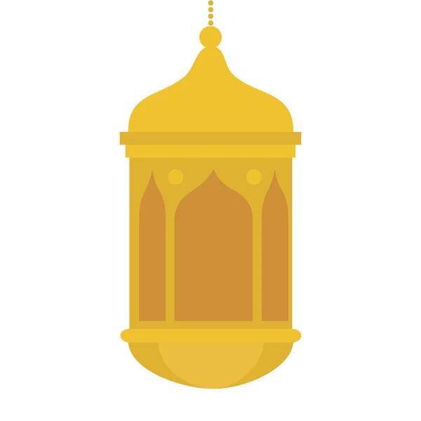 Ramadán kareem lucerna visí, zlatá lucerna visí na bílém pozadí — Stockový vektor