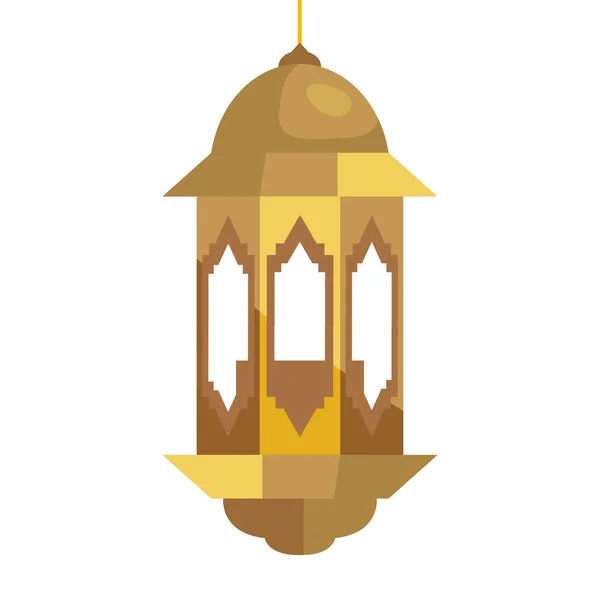 Ramadan kareem lantern hanging, golden lantern hanging on white background — Stock Vector