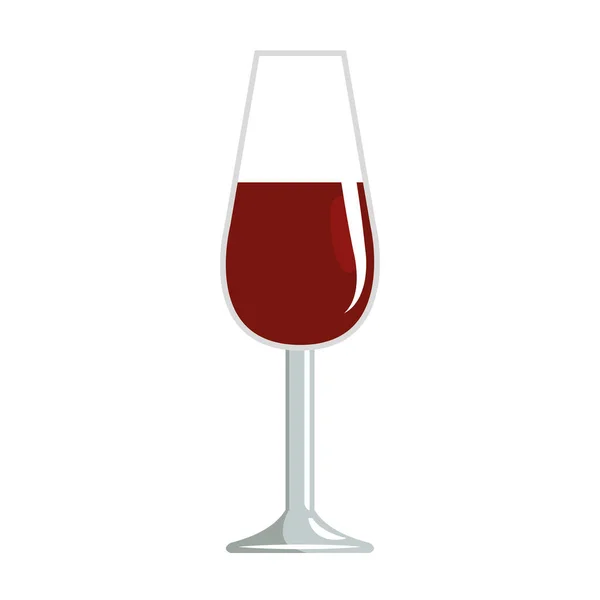 Copa de vino sobre fondo blanco — Vector de stock