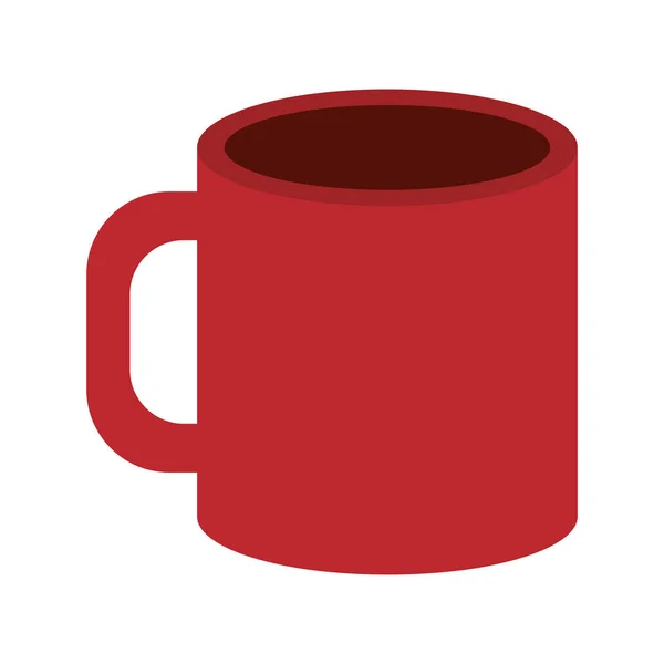 Taza de cerámica roja sobre fondo blanco — Vector de stock