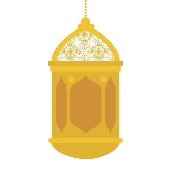 Ramadan kareem lantaarn opknoping, gouden lantaarn opknoping op witte achtergrond — Stockvector