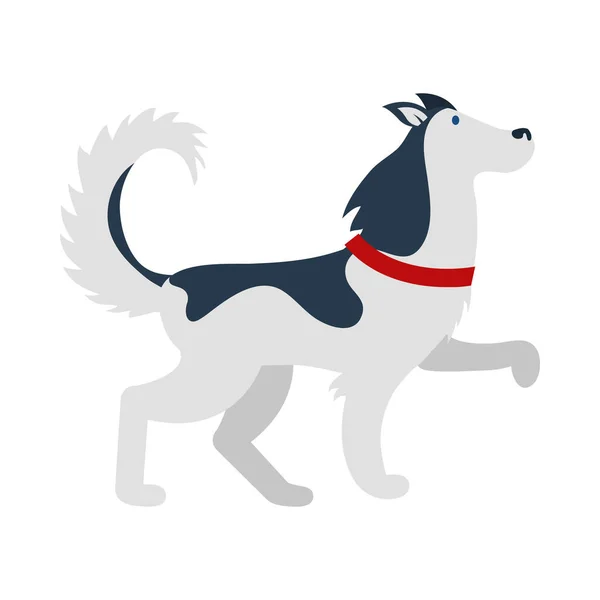 Pequeno cão mascote andando personagem — Vetor de Stock