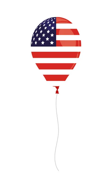 Hel balonowy z ikoną usa flag — Wektor stockowy