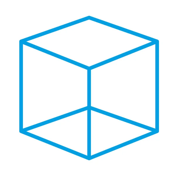 Figura geométrica cubo icono aislado — Vector de stock