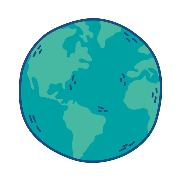 Planeta mundo ícone isolado da terra —  Vetores de Stock