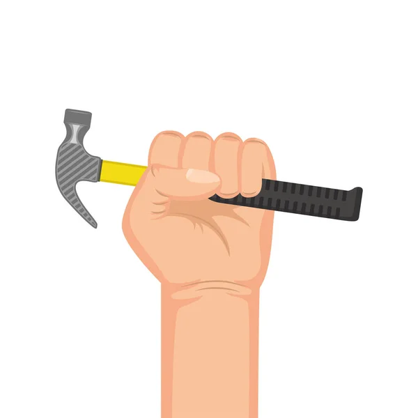 Kéz kalapács eszköz berendezés elszigetelt ikon — Stock Vector