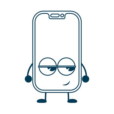 akıllı telefon aygıtı kawaii komik karakter