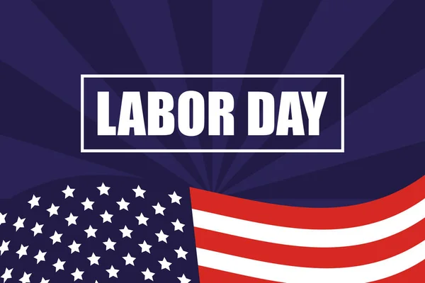 Happy labor day celebration with usa flag — стоковый вектор