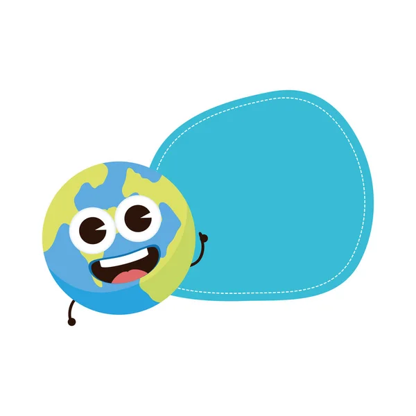 Planeta planeta tierra escuela suministro kawaii carácter — Vector de stock