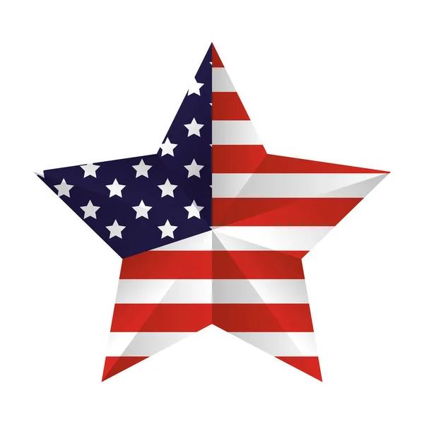 Förenta staterna flagga i stjärna — Stock vektor