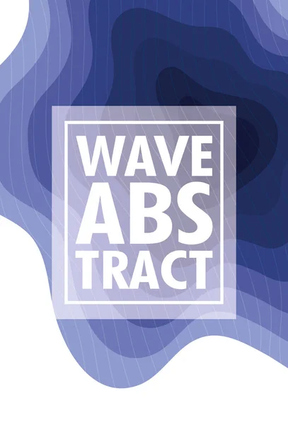 Wave abstract met belettering en vierkant frame in witte achtergrond — Stockvector