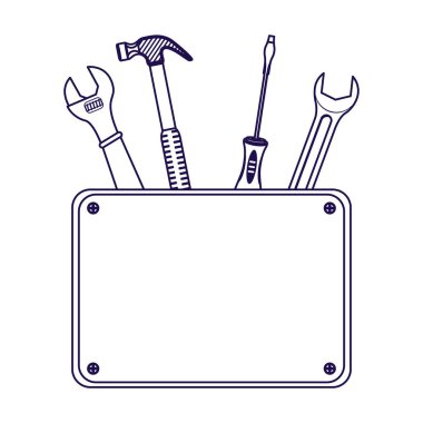 araçlar inşa ekipmanı pankartla ayarlandı