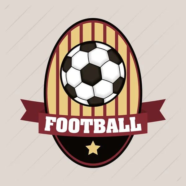 Afiche deportivo de fútbol con emblema en globo — Vector de stock