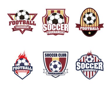 Amerikan futbolu posteri ve set simgeleri