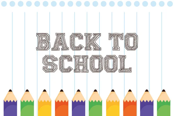 Volver al cartel de la escuela con lápices de colores — Archivo Imágenes Vectoriales
