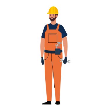 Miğfer vektör tasarımlı bir inşaatçı