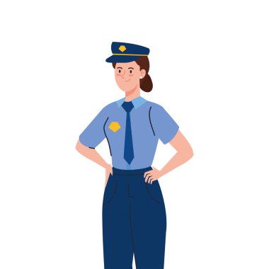 Polis kadın işçi vektör tasarımı