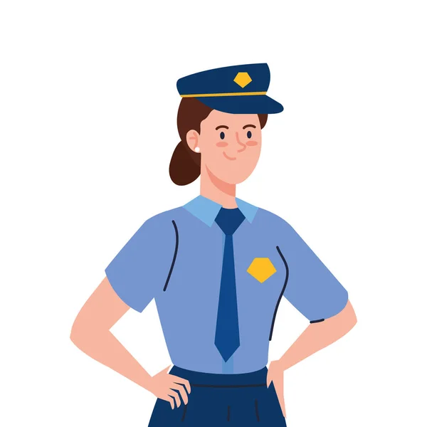 Rendőrség nő munkavállaló vektor tervezés — Stock Vector