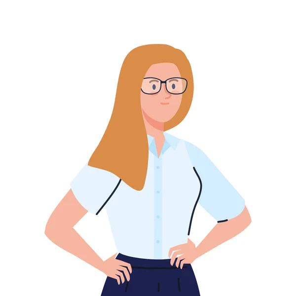 Isolierte Geschäftsfrau mit Brillenvektordesign — Stockvektor