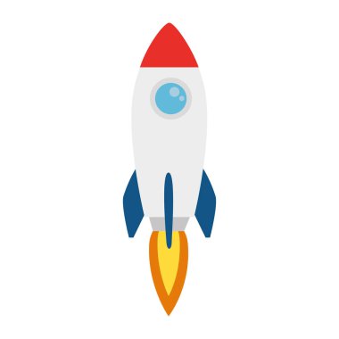 İzole edilmiş roket ikonu vektör tasarımı
