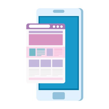 Web sitesi vektör tasarımlı akıllı telefon