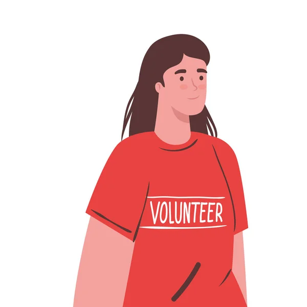 Жінка з волонтерською сорочкою Векторний дизайн — стоковий вектор