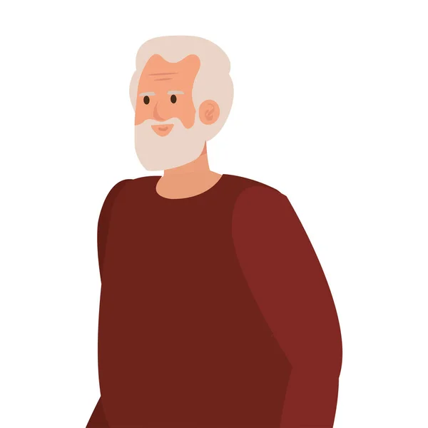 Büyükbaba Avatar yaşlı adam vektör tasarımı — Stok Vektör