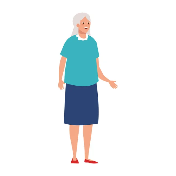 Abuela avatar vieja mujer vector de diseño — Archivo Imágenes Vectoriales