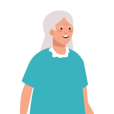 Büyükanne avatar yaşlı kadın vektör tasarımı