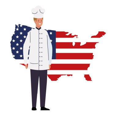 ABD bayraklı şef vektör tasarımı