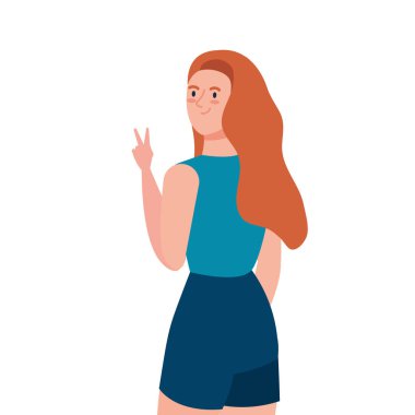 İzole edilmiş avatar kadın ters vektör tasarımı