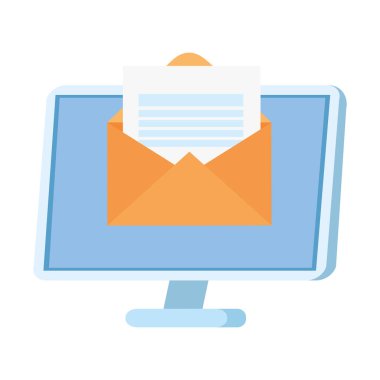 Bilgisayar vektör tasarımının önündeki zarf iletisi