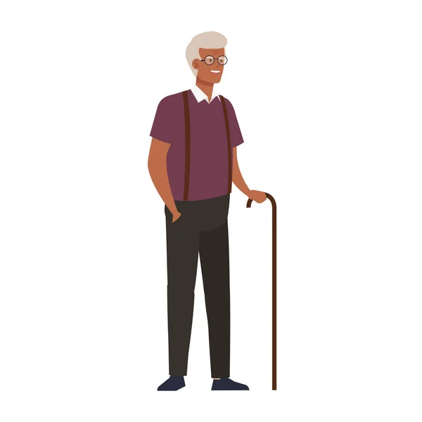 Nonno avatar vecchio uomo vector design — Vettoriale Stock