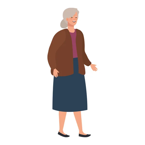Nenek avatar desain vektor wanita tua - Stok Vektor