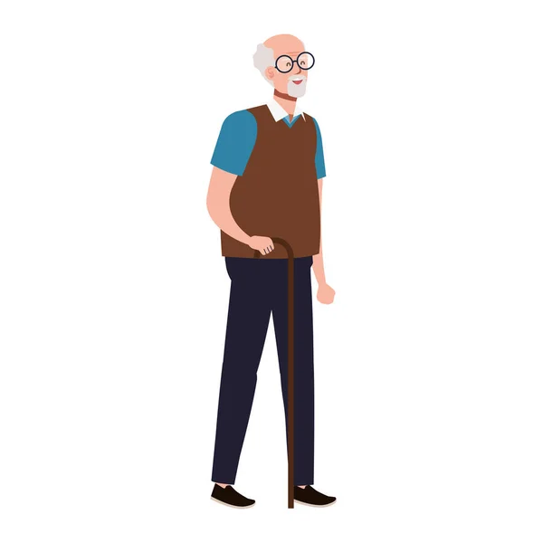 Grootvader avatar oude man vector ontwerp — Stockvector