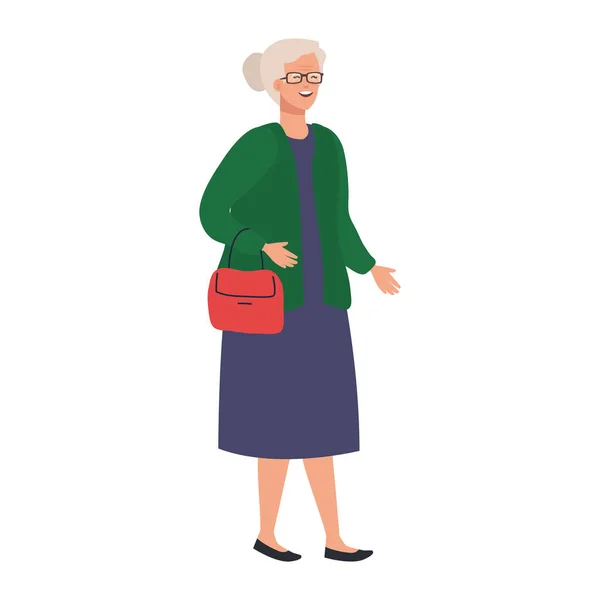 Grootmoeder avatar oude vrouw vector ontwerp — Stockvector