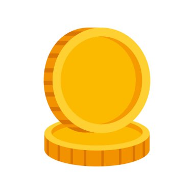 İzole sikkeler ikon vektör tasarımı