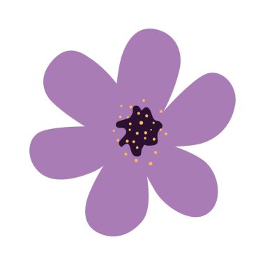 İzole edilmiş mor çiçek vektör tasarımı