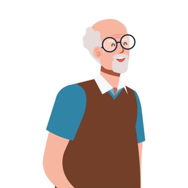 Büyükbaba Avatar yaşlı adam vektör tasarımı
